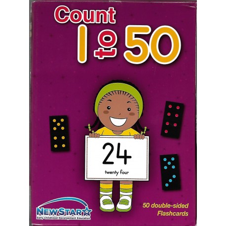 COUNT 1 to 50 FLASH CARDS (DOUBLE SIDED)